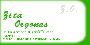 zita orgonas business card